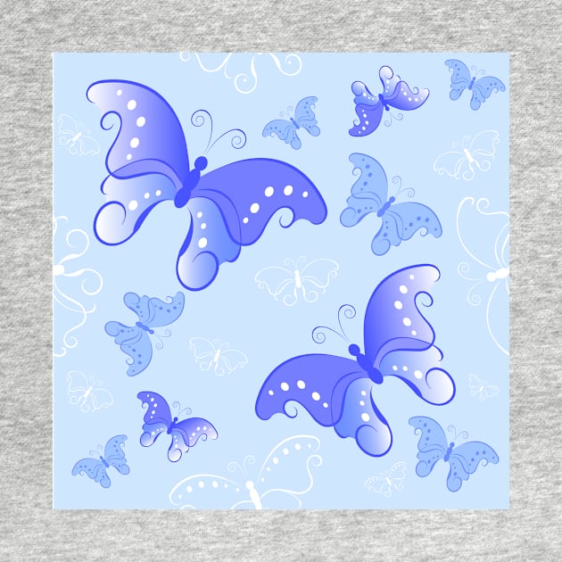 Seamless pattern from butterflies ( Blue ) by Blackmoon9